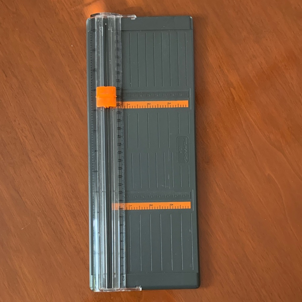 Fiskars Gray and Orange Paper Trimmer and Creaser.